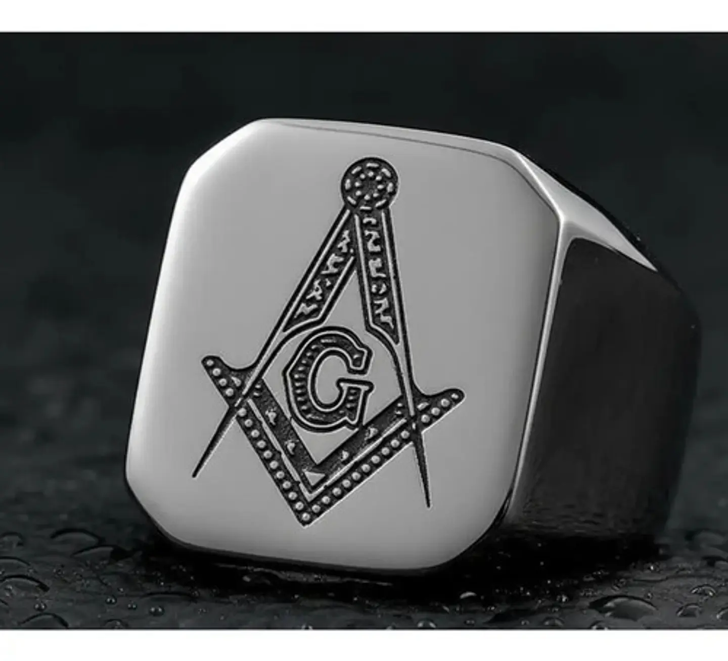 Anillo Masón Color Plata Color Oro Acero Inoxidable Hombre 27