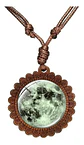 Collar Madera Cristal Cristal Luna Artesanal Hombre Y Mujer - Miniatura 4