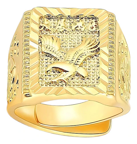 Anillo Ajustable Color Oro Hip Hop Aguila Para Hombre Mujer