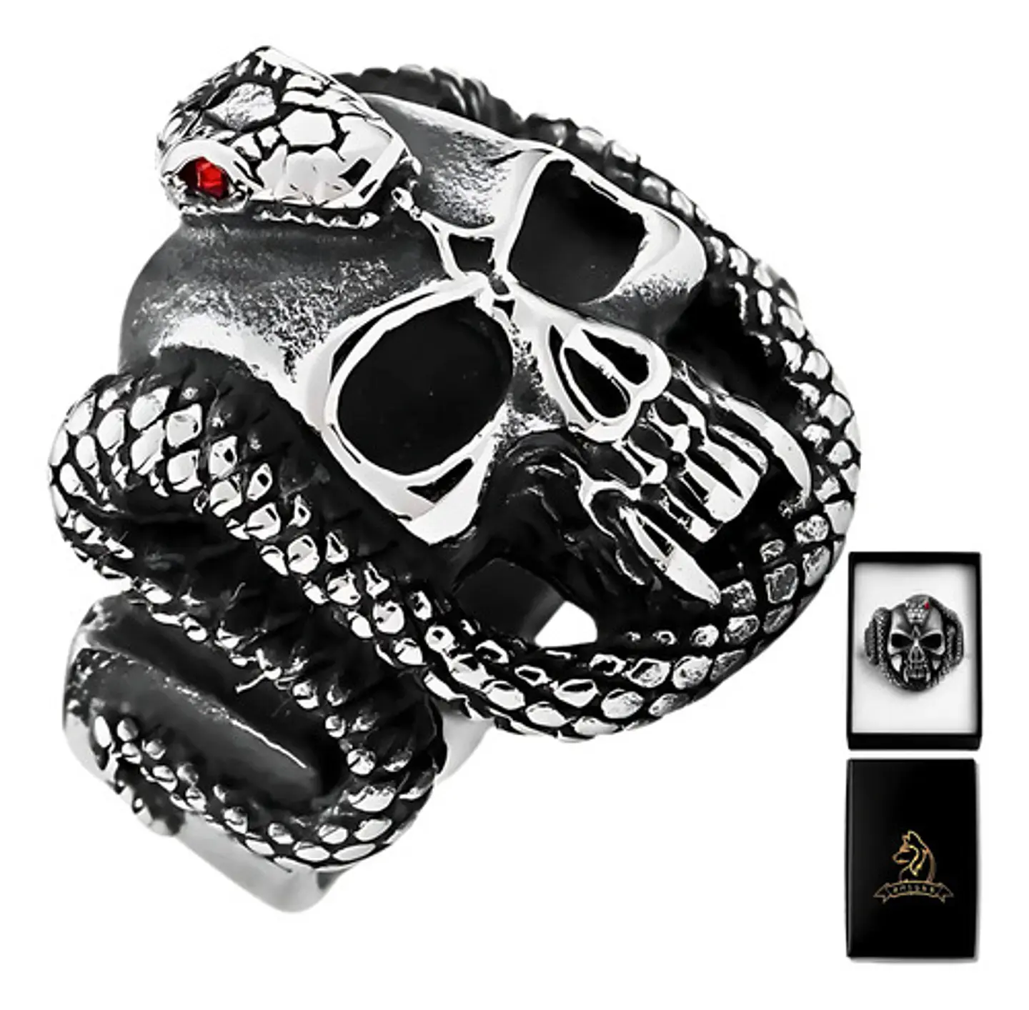 Anillo Cráneo Calavera Color Plata Acero Inoxidable Hombre 1