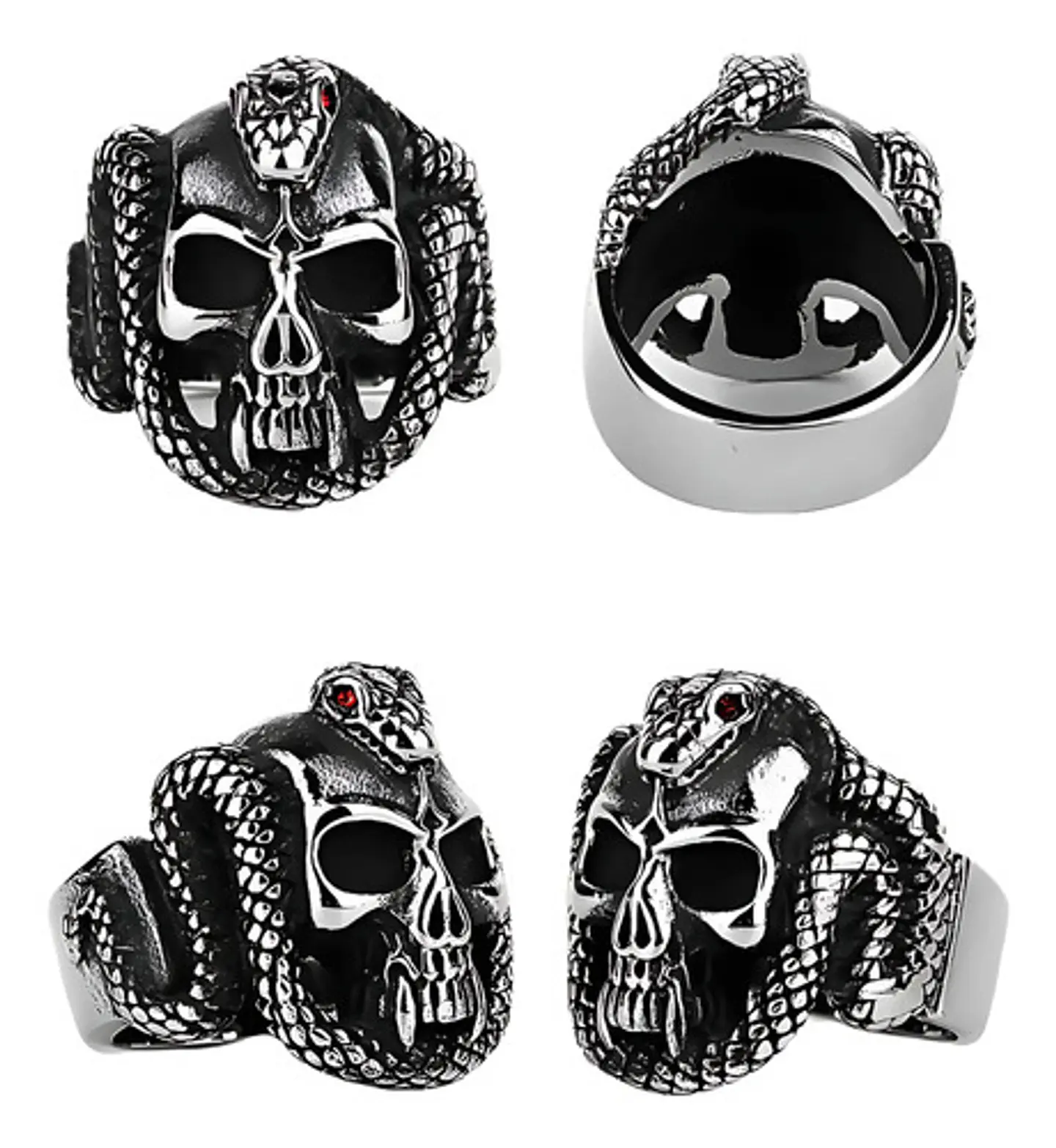 Anillo Cráneo Calavera Color Plata Acero Inoxidable Hombre 2