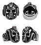 Anillo Cráneo Calavera Color Plata Acero Inoxidable Hombre - Miniatura 2