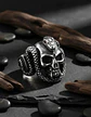 Anillo Cráneo Calavera Color Plata Acero Inoxidable Hombre - Miniatura 9