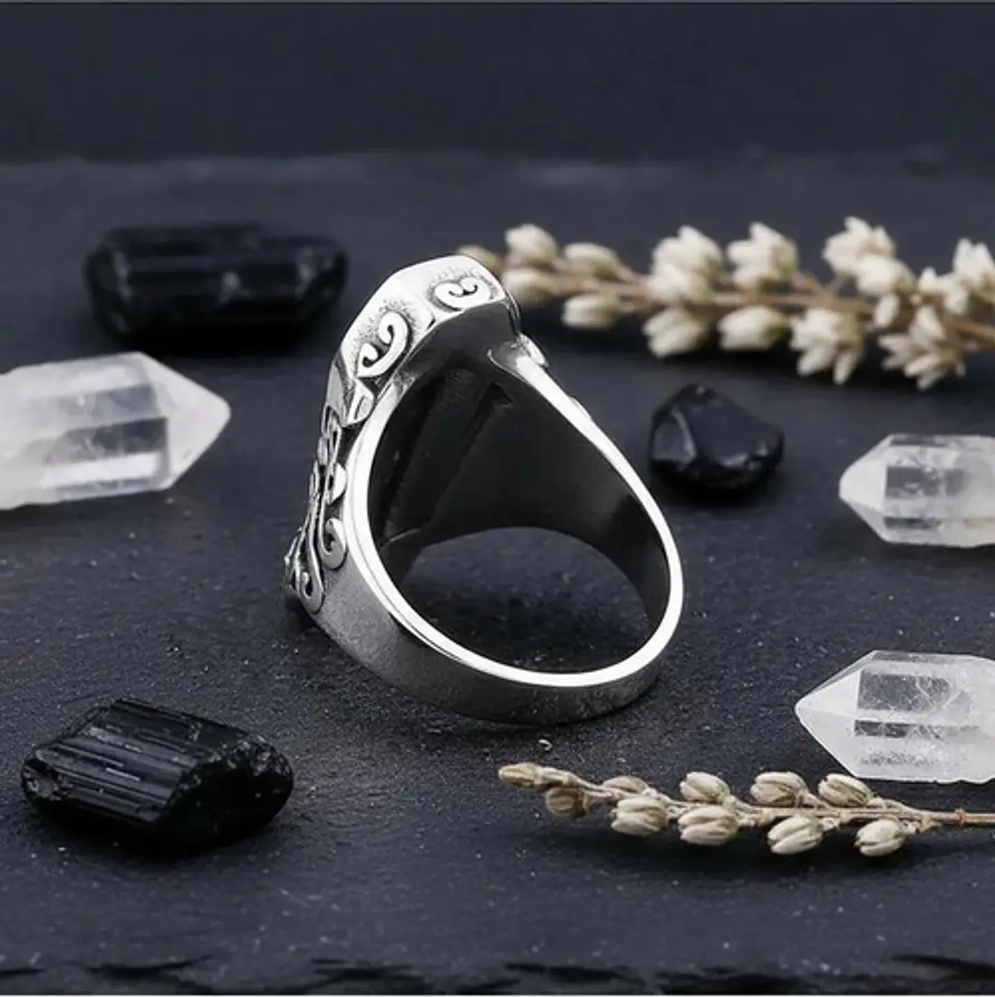 Anillo Ataul Vampiro Cráneo Plata Acero Inoxidable Hombre 6