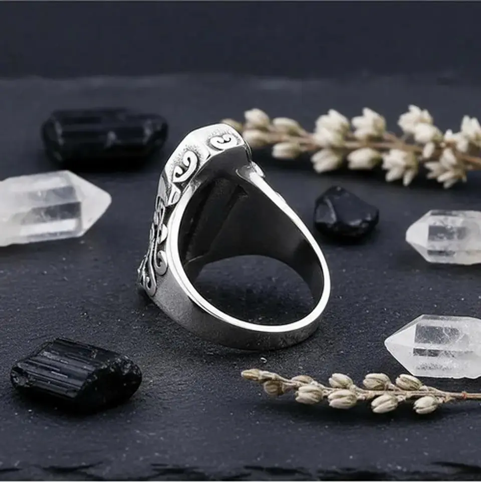 Anillo Ataul Vampiro Cráneo Plata Acero Inoxidable Hombre 6