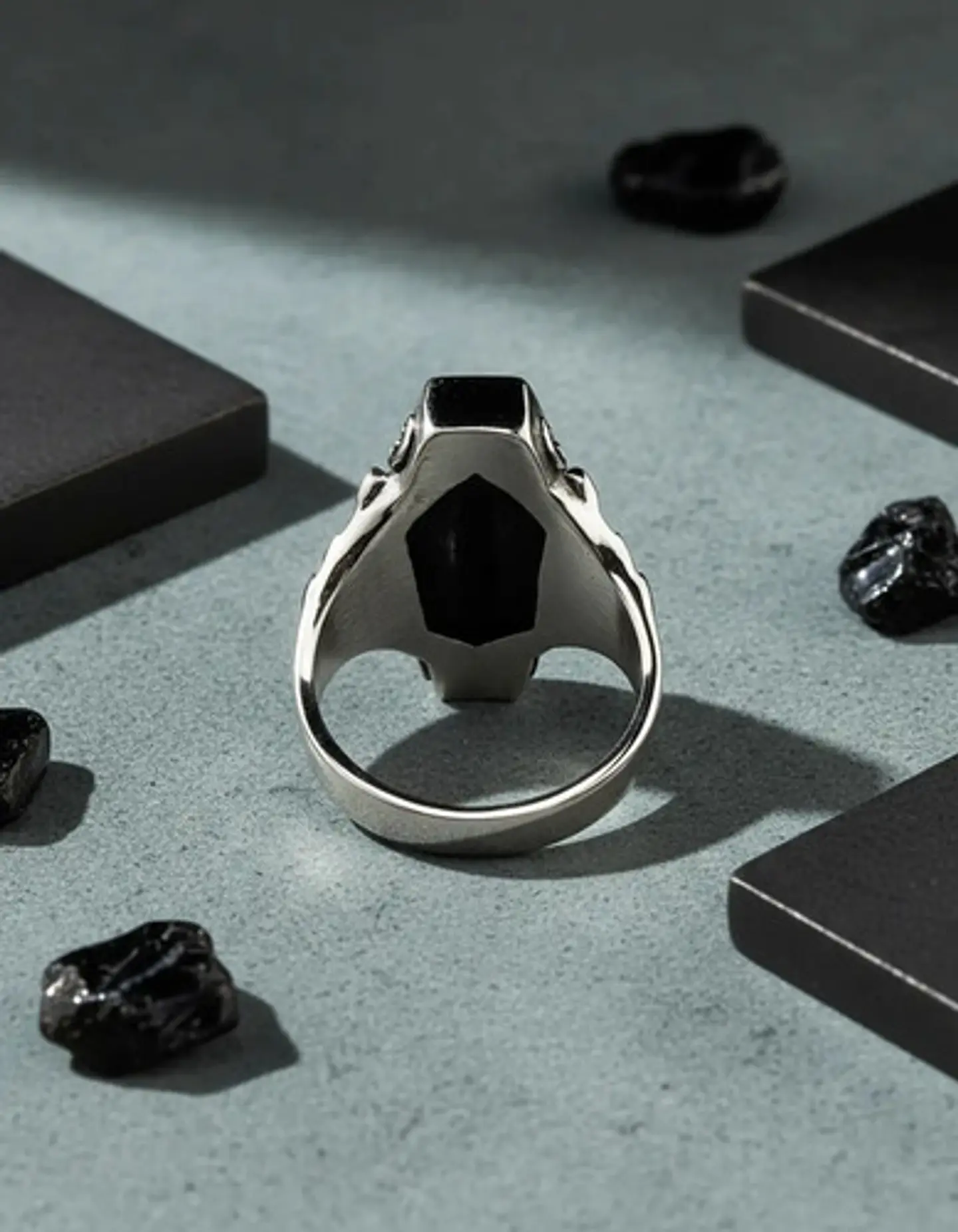 Anillo Ataul Vampiro Cráneo Plata Acero Inoxidable Hombre 10