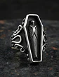 Anillo Ataul Vampiro Cráneo Plata Acero Inoxidable Hombre - Miniatura 15