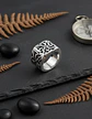 Anillo Color Plata Vikingo Nórdico Acero Inoxidable Hombre - Miniatura 6