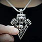 Collar Acero Inoxidable Cráneo Calavera Vikingo Tigre Hombre Plateado - Miniatura 5