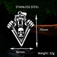 Collar Acero Inoxidable Cráneo Calavera Vikingo Tigre Hombre Plateado - Miniatura 7