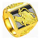 Anillo Ajustable Color Oro Hip Hop Dragón Para Hombre Mujer - Miniatura 1