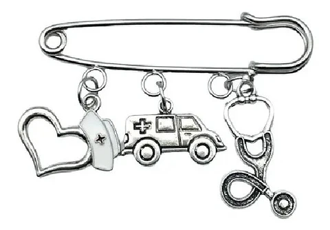 Broche Insignia Médicos Tetoscopio Termómetro Hombre Y Mujer