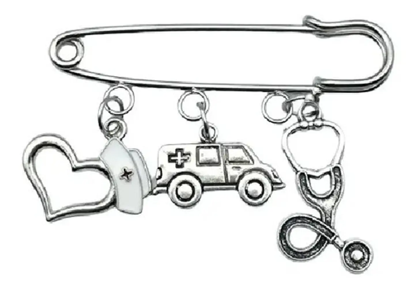 Broche Insignia Médicos Tetoscopio Termómetro Hombre Y Mujer 1