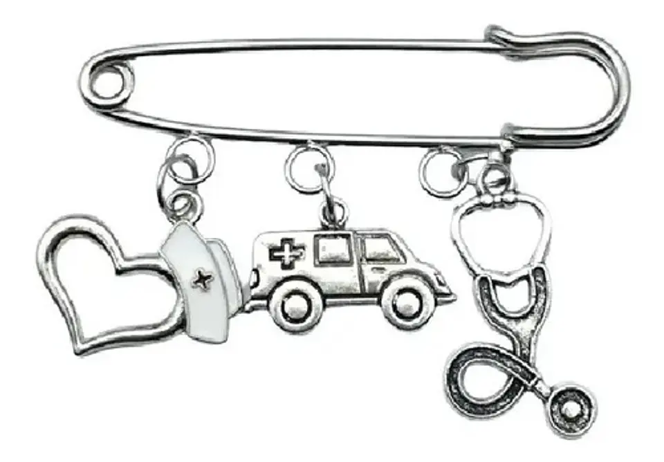 Broche Insignia Médicos Tetoscopio Termómetro Hombre Y Mujer 2