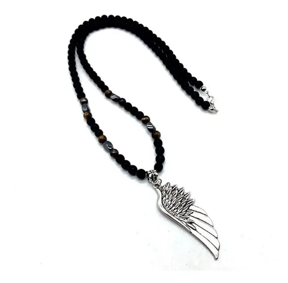 Collar Piedras Ojo De Tigre Hematitas Magnética Para Hombre 8