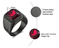 Anillo Color Negro Piedra Cz Clásico Acero Inoxidable Hombre - Miniatura 11