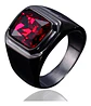 Anillo Color Negro Piedra Cz Clásico Acero Inoxidable Hombre - Miniatura 16