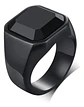 Anillo Color Negro Piedra Cz Clásico Acero Inoxidable Hombre - Miniatura 18