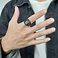 Anillo Color Negro Piedra Cz Clásico Acero Inoxidable Hombre - Miniatura 21