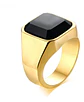 Anillo Color Negro Piedra Cz Clásico Acero Inoxidable Hombre - Miniatura 27