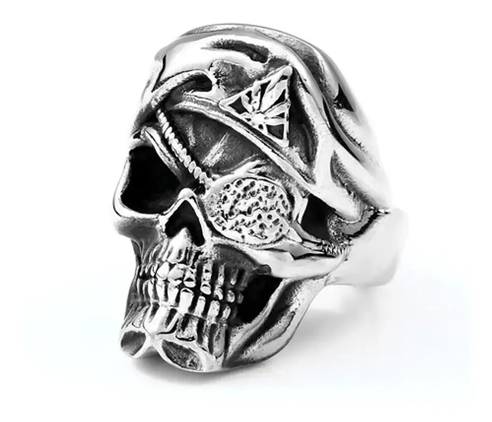 Anillo Cráneo Skull Militar Soldado Acero Inoxidable Hombre 2