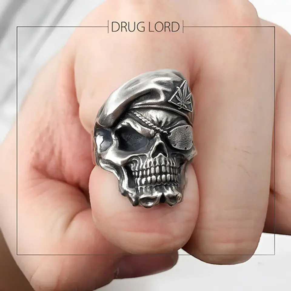 Anillo Cráneo Skull Militar Soldado Acero Inoxidable Hombre 4