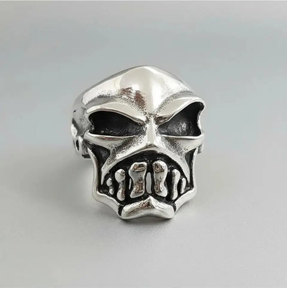 Anillo Cráneo Skull Militar Soldado Acero Inoxidable Hombre 11