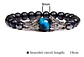 Pulsera Manilla Piedras Volcánicas Dragón Elástico Hombre - Miniatura 5
