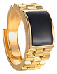 Anillo Argolla Color Oro Piedra Negra Ajustable Para Hombre - Miniatura 1