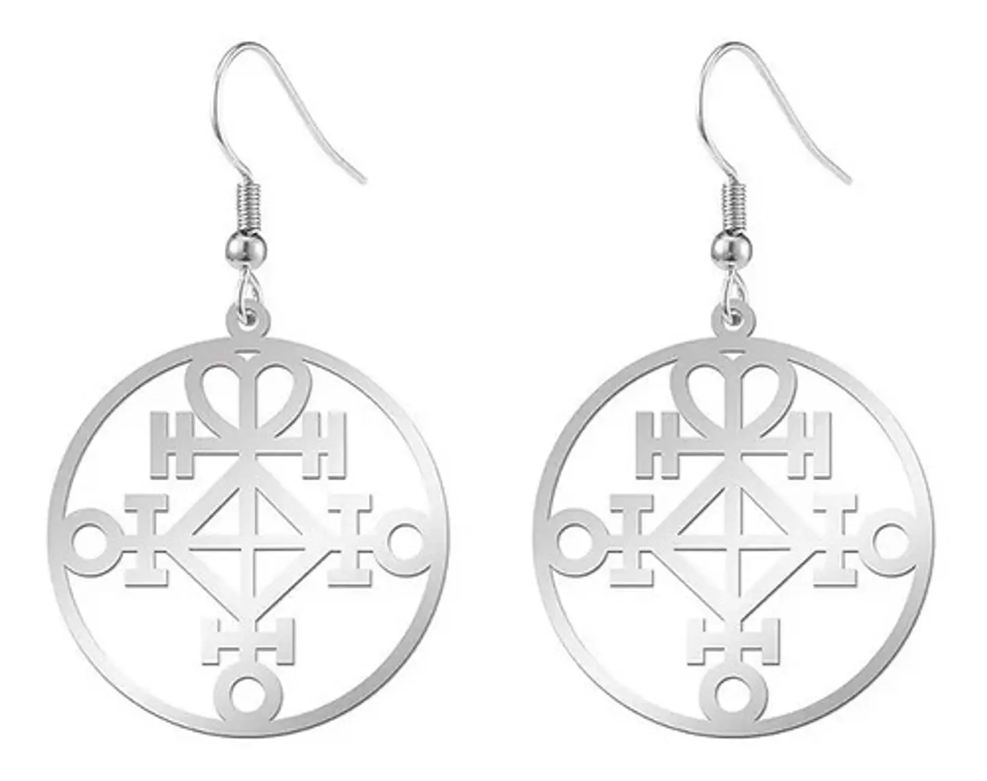Aretes Pendientes Color Plata Amor Acero Inoxidable Mujer 1