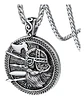 Collar Doble Cara Vikingo Odin Runas Acero Inoxidable Hombre Plateado - Miniatura 1