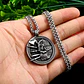 Collar Doble Cara Vikingo Odin Runas Acero Inoxidable Hombre Plateado - Miniatura 5