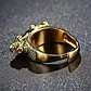 Anillo Ajustable Color Oro Piedra Cabeza Dargon Hombre Mujer - Miniatura 4