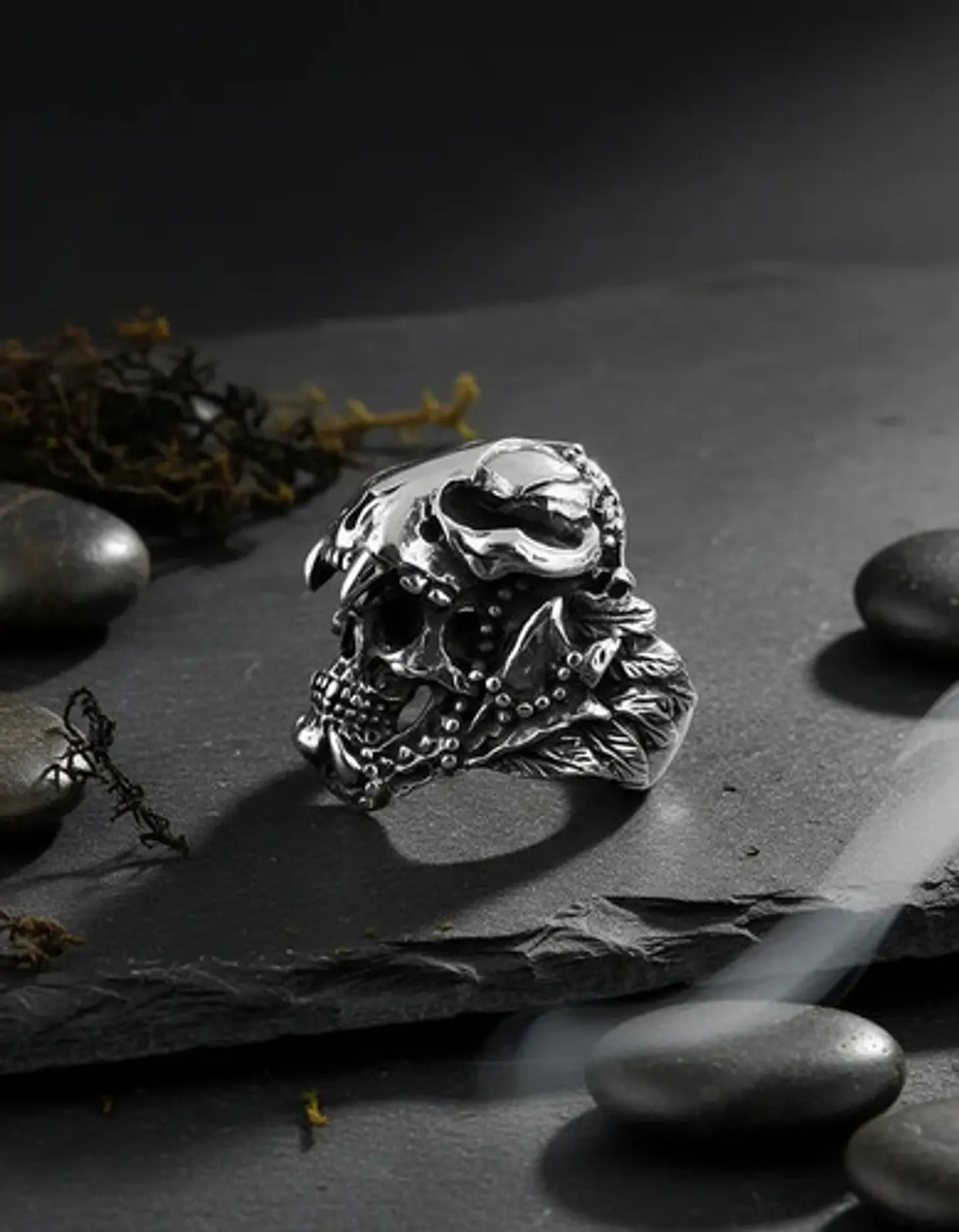 Anillo Cráneo Skull Diente De Sable Acero Inoxidable Hombre 8