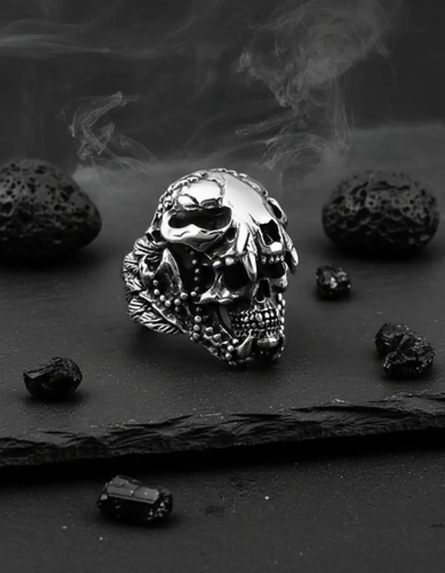 Anillo Cráneo Skull Diente De Sable Acero Inoxidable Hombre 9