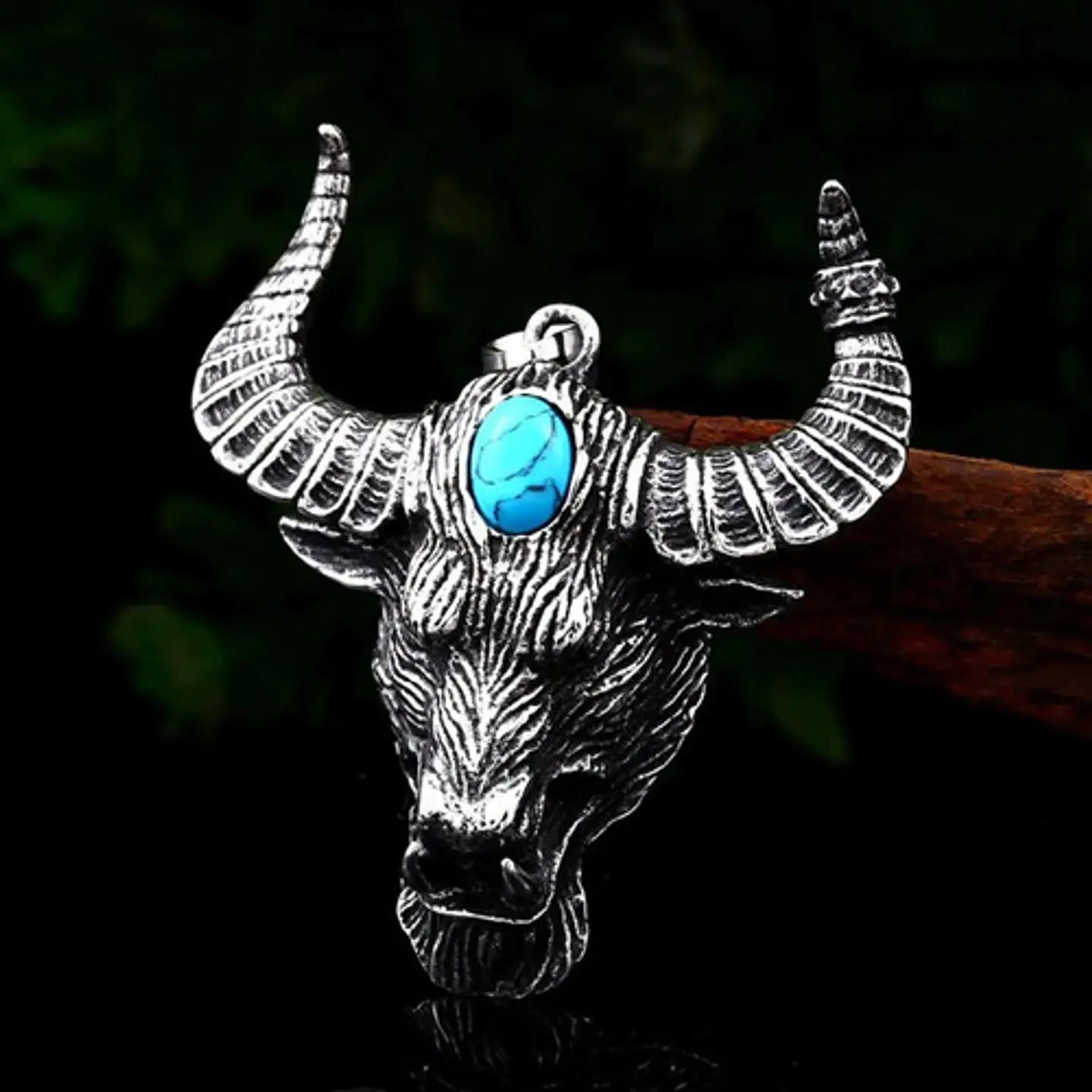 Collar Para Hombre Con Dije Minotauro De Acero Color Plata 6