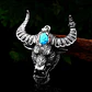Collar Para Hombre Con Dije Minotauro De Acero Color Plata - Miniatura 6