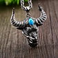 Collar Para Hombre Con Dije Minotauro De Acero Color Plata - Miniatura 9