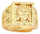 Anillo Ajustable Color Oro Budismo Buda Tallado Para Hombre - Miniatura 1