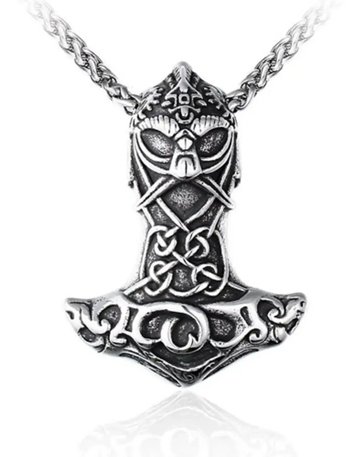 Collar Vikingo Amuleto Odin Nórdico Acero Inoxidable Hombre 1