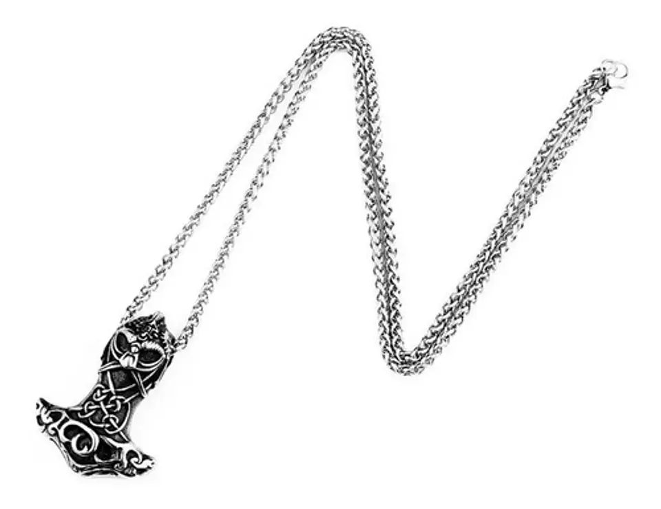 Collar Vikingo Amuleto Odin Nórdico Acero Inoxidable Hombre 4