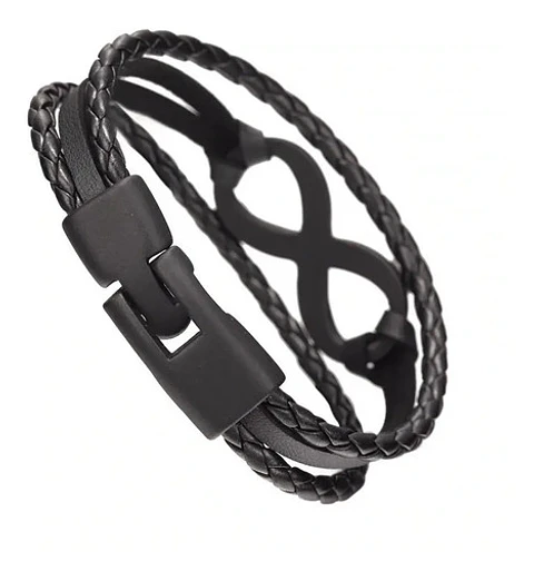 Pulsera Manilla Brazalete Cuero Infinito Para Hombre Y Mujer