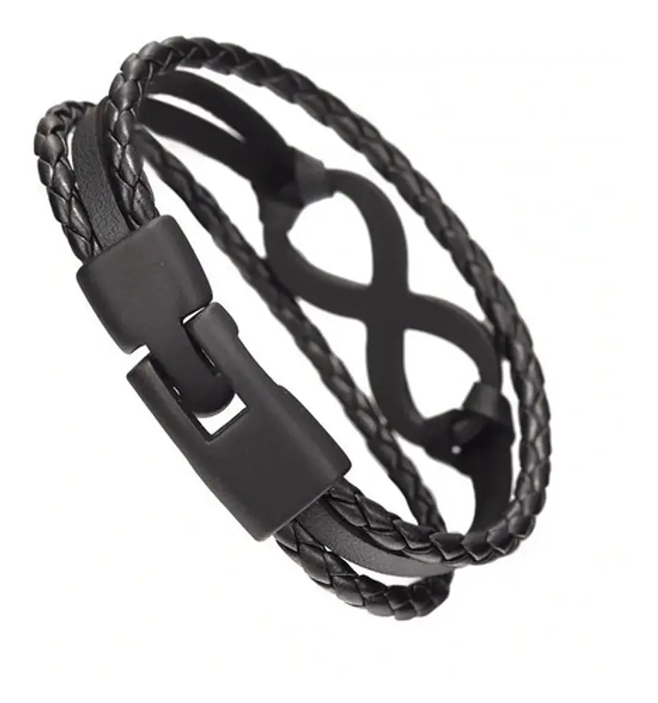 Pulsera Manilla Brazalete Cuero Infinito Para Hombre Y Mujer 1