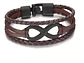 Pulsera Manilla Brazalete Cuero Infinito Para Hombre Y Mujer - Miniatura 3