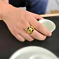 Anillo Argolla Águila Piedra Americana Ajustable Para Hombre - Miniatura 3