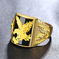 Anillo Argolla Águila Piedra Americana Ajustable Para Hombre - Miniatura 5