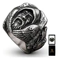 Anillo Color Plata Vikingo Lobo Odin Acero Inoxidable Hombre - Miniatura 1