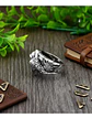 Anillo Color Plata Vikingo Lobo Odin Acero Inoxidable Hombre - Miniatura 4