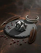 Anillo Color Plata Vikingo Lobo Odin Acero Inoxidable Hombre - Miniatura 5