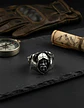 Anillo Color Plata Vikingo Lobo Odin Acero Inoxidable Hombre - Miniatura 8